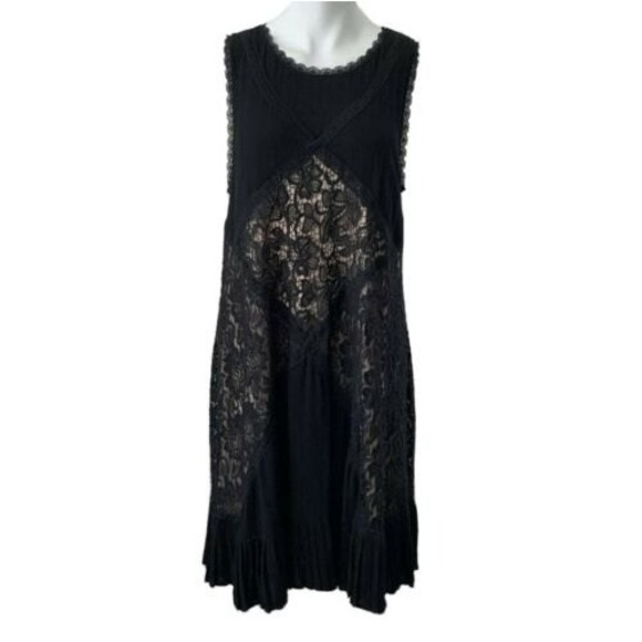 Torrid Dress Women Size 0 Mixed Fabric & Lace Trapeze Dress - Picture 1 of 13